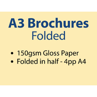5,000 x A3 Folded Brochures - Trade - Pickup - Inc GST