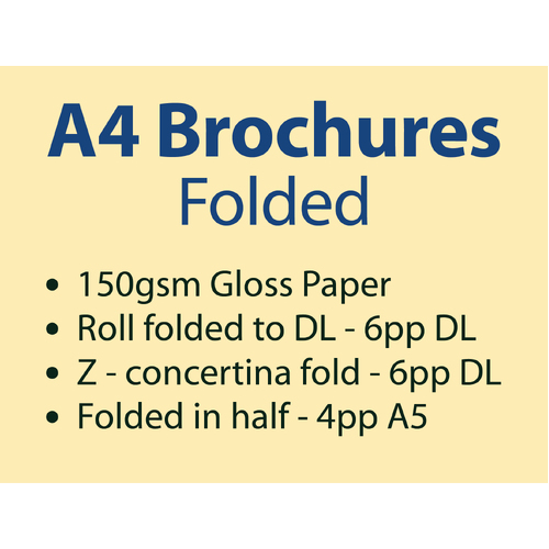 35,000 x A4 Folded Brochures - Trade - Pickup - Inc GST